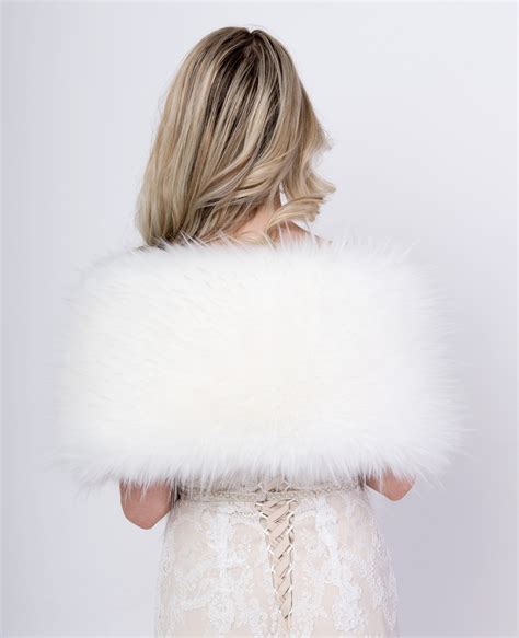 white fur stole for wedding|white faux fur stole wedding.